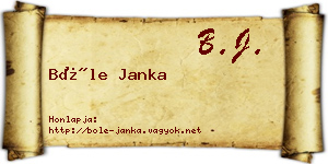 Bőle Janka névjegykártya
